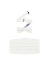 Load image into Gallery viewer, Ivory Satin Cummerbund and bowtie set by S.H.Churchill
