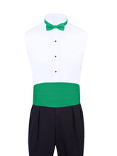 Load image into Gallery viewer, Kelly Green Satin Cummerbund and bowtie set by S.H.Churchill
