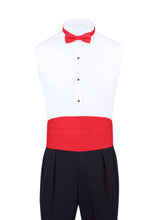 Load image into Gallery viewer, Red Satin Cummerbund and bowtie set by S.H.Churchill
