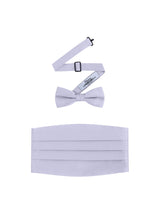 Load image into Gallery viewer, Silver Satin Cummerbund and bowtie set by S.H.Churchill
