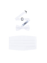 Load image into Gallery viewer, White  Satin Cummerbund and bowtie set by S.H.Churchill
