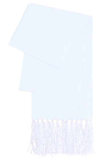 Men's 100% Silk White Formal Scarf