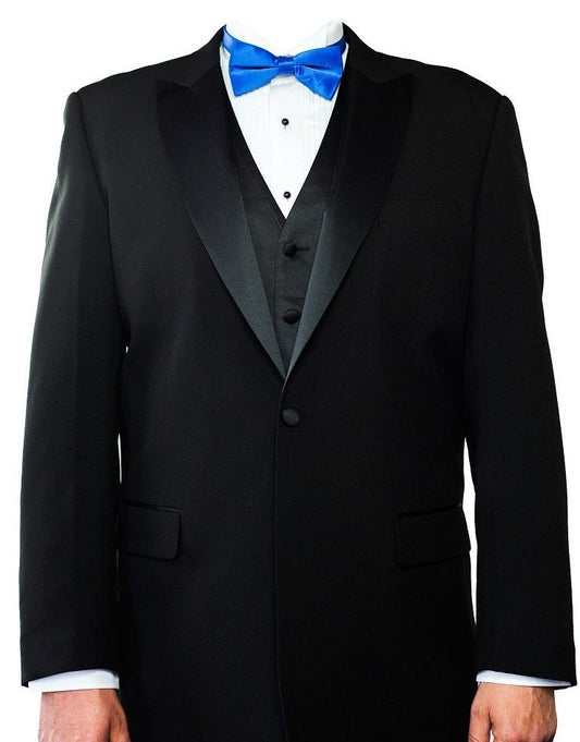 Black Polyester Tuxedo Jacket with Peak Lapel