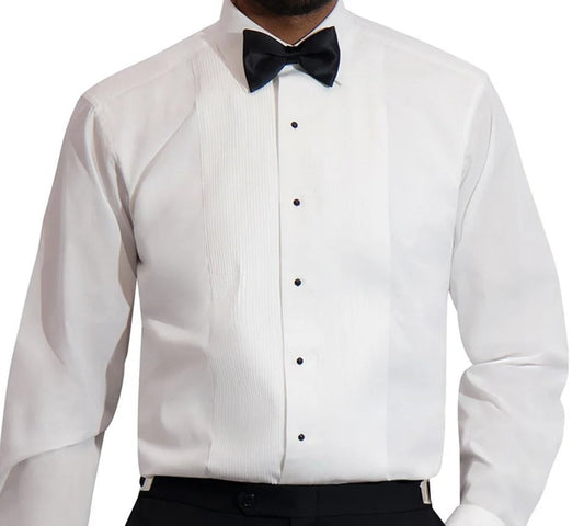 Laydown Collar Tuxedo Shirt with FREE BOW TIE