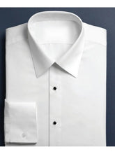 Load image into Gallery viewer, White Laydown Collar Non-Pleated Tuxedo Shirt
