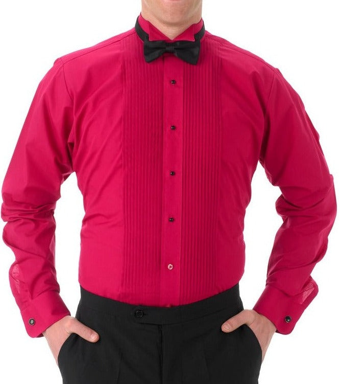 Wing Collar Fuchsia Tuxedo Shirt