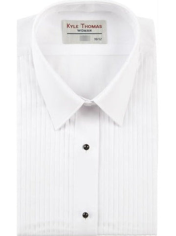 Woman's Tuxedo Shirt with Laydown Collar