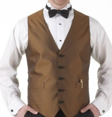 Men's Copper Apex Print Vest and Tie Set