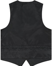 Load image into Gallery viewer, Men&#39;s Black Paisley Print Vest and Tie Set

