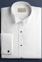 Load image into Gallery viewer, 100% Cotton Wing Collar Tuxedo Shirt - French Cuffs
