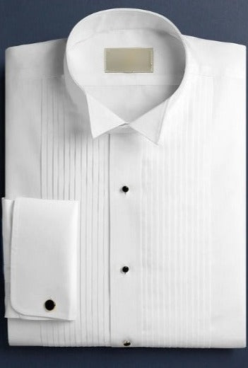 100% Cotton Wing Collar Tuxedo Shirt - French Cuffs
