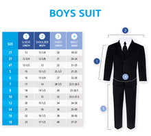Load image into Gallery viewer, Boy&#39;s Gray 6-Piece Suit Set - Includes Suit Jacket, Dress Pants, Matching Vest, White Dress Shirt, Neck Tie &amp; Bow Tie
