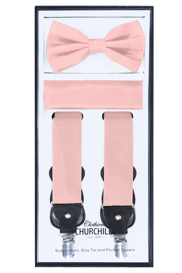 Boys Peach Suspender Set