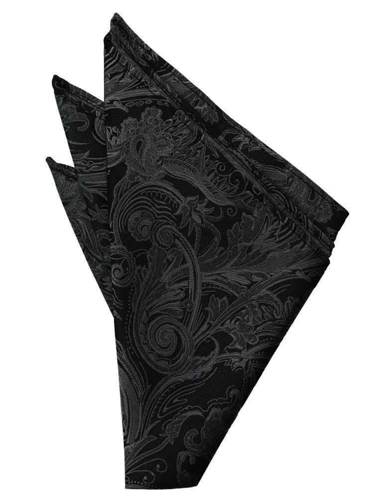 Black Tapsestry Silk Formal Pocket Square