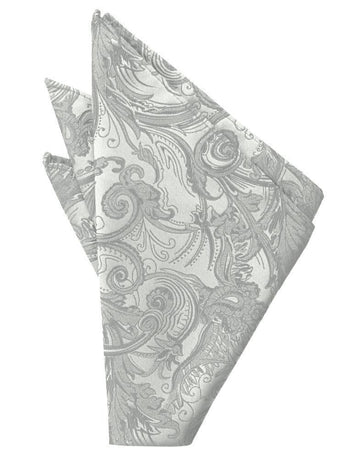 Platinum Tapsestry Silk Formal Pocket Square