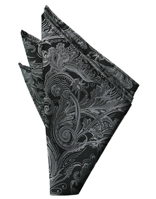 Silver Tapsestry Silk Formal Pocket Square