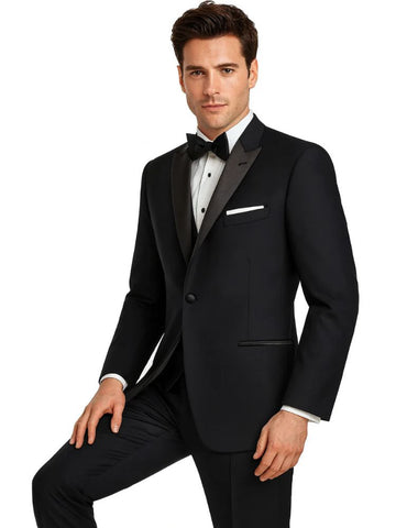 Men's 1 Button Peak Super 150's Tuxedo -Slim Fit