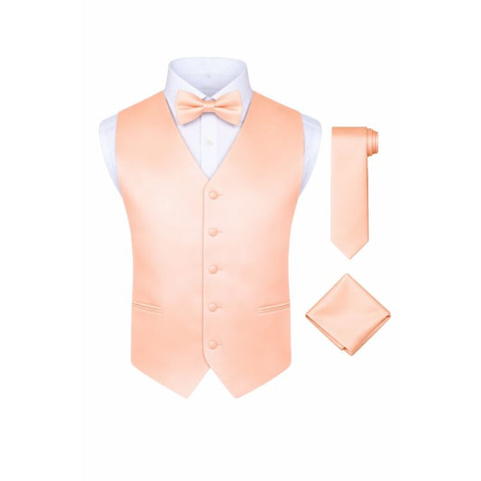 Men’s Peach 4-Piece Formal Vest Set