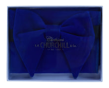 Load image into Gallery viewer, S.H. Churchill &amp; Co. Men&#39;s Royal Blue Teardrop Velvet Bow Tie and Pocket Square Set
