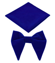 Load image into Gallery viewer, S.H. Churchill &amp; Co. Men&#39;s Royal Blue Teardrop Velvet Bow Tie and Pocket Square Set
