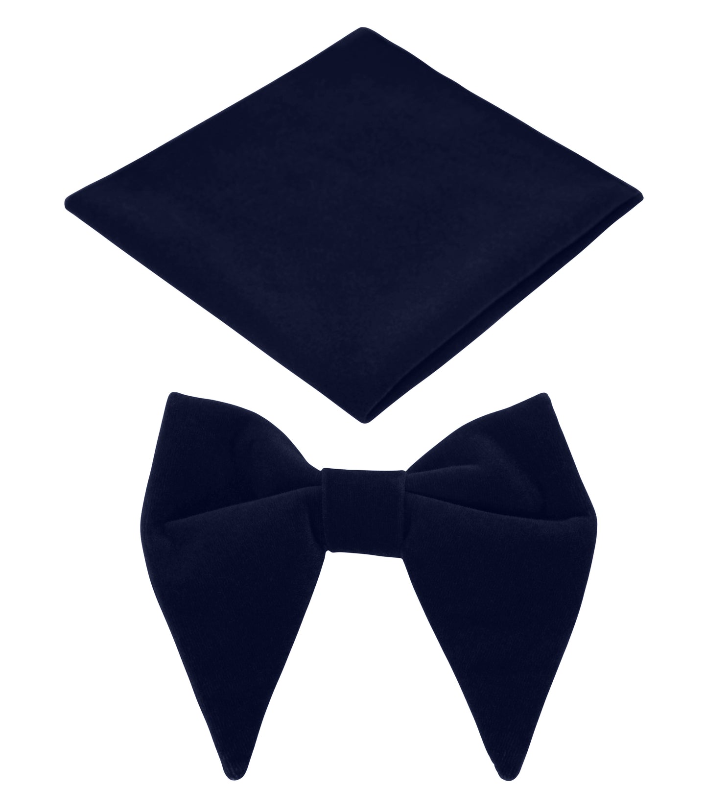 S.H. Churchill & Co. Men's Navy Teardrop Velvet Bow Tie and Pocket Square Set