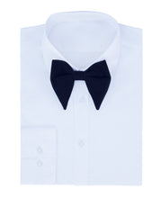 Load image into Gallery viewer, S.H. Churchill &amp; Co. Men&#39;s Navy Teardrop Velvet Bow Tie and Pocket Square Set
