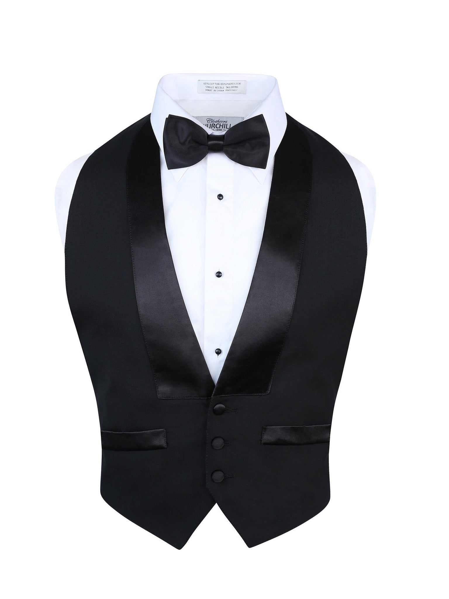 S.H. Churchill & Co. Men's Classic Formal Wool Black Backless