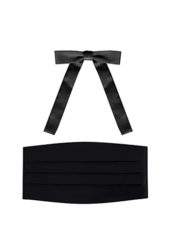 Formal Western Tie and Cummerbund Set with Kentucky String Tie for Cowboy Rancher Wedding