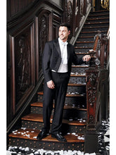 Load image into Gallery viewer, Super 150&#39;s Black Peak Tailcoat - Includes Formal Trousers - Big and Tall Sizes Available
