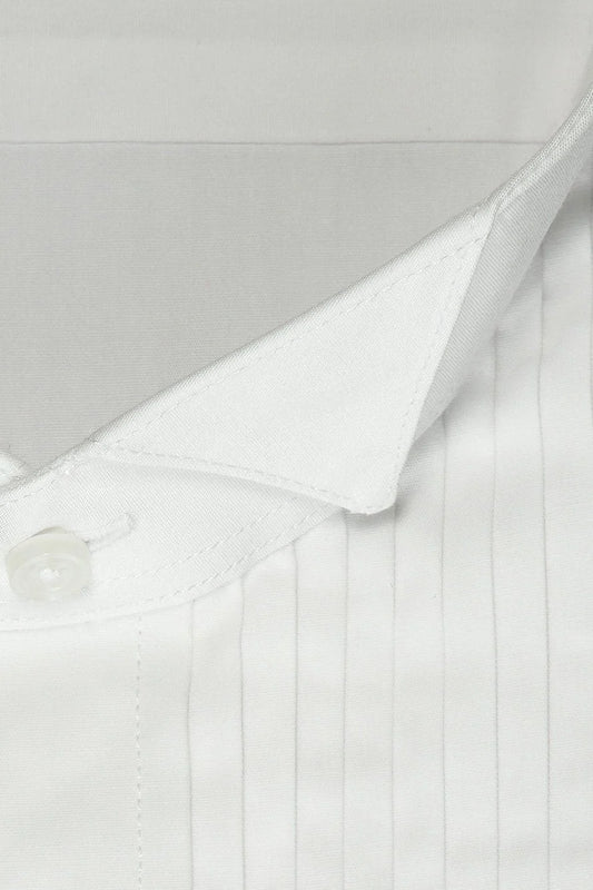 White Big and Tall Tuxedo Shirt by Christoforo Cardi - Wing Collar, 100% Cotton with French Cuffs
