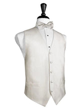 Load image into Gallery viewer, Ivory Faille Silk Full Back Tuxedo Vest and Tie Set by Cardi
