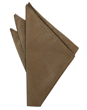 Mocha Herringbone Formal Pocket Square