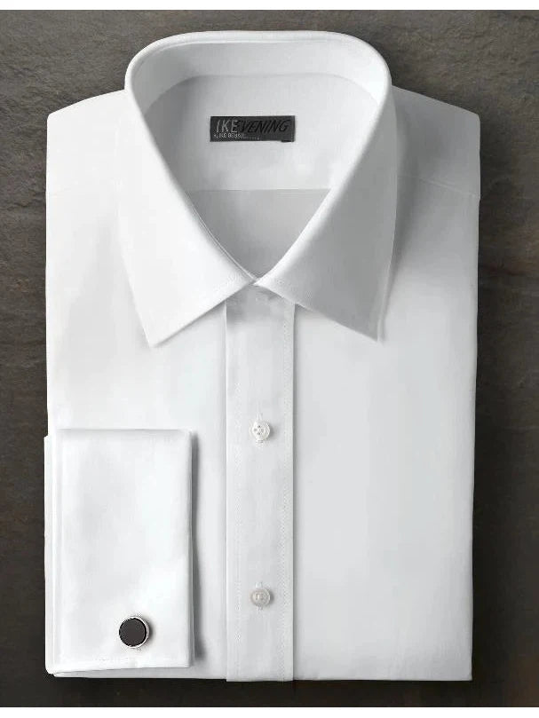 Ike Behar Non Pleated Tuxedo Shirt - Laydown Collar - 50's Broadcloth Cotton
