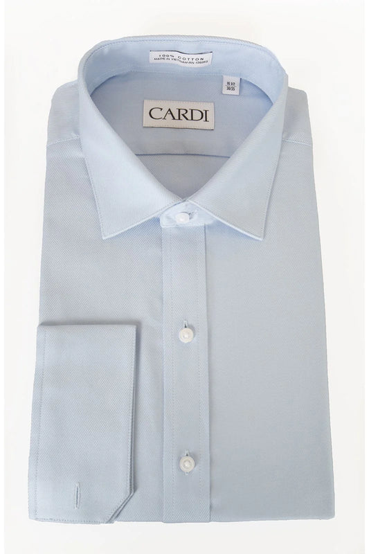 "James" Blue Twill Spread Collar Dress Shirt
