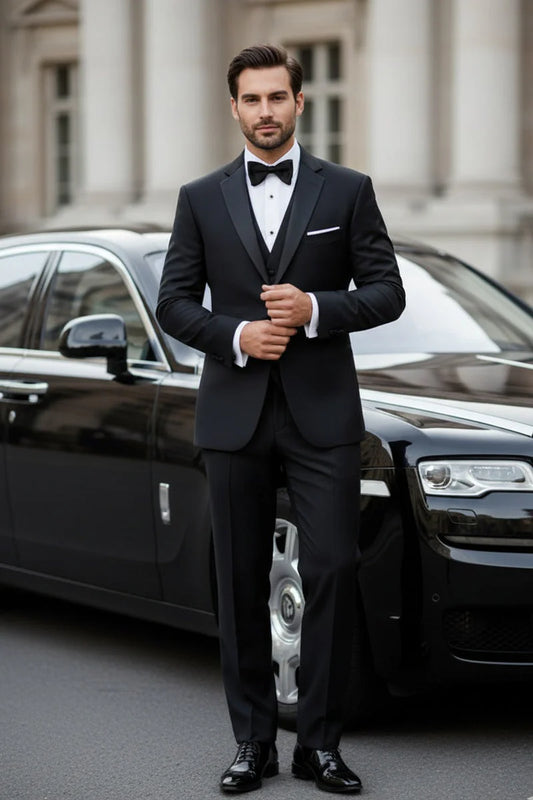 2 Button Notch Tuxedo Jacket -Premium Stretch Blend Fabric