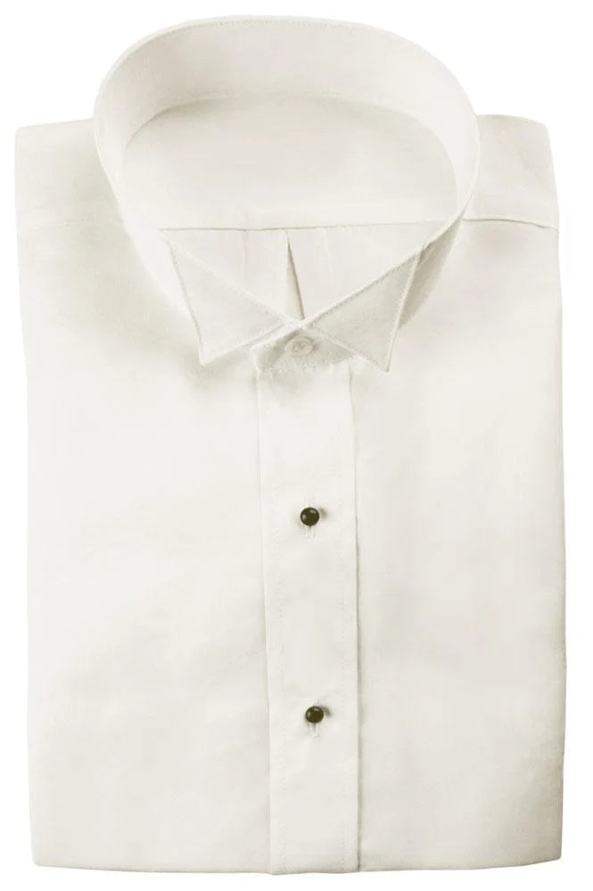 Ivory Wing Collar Non-Pleated (Lucca) Tuxedo Shirt - Ultra Soft Fabric
