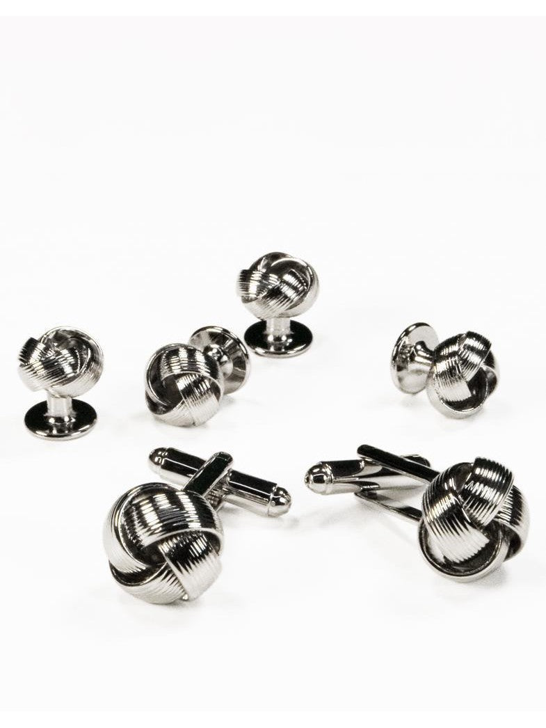 Silver Love Knots Cufflinks and Studs