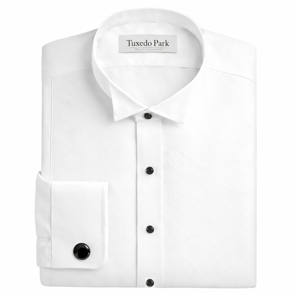 White Pique Wing Collar Tuxedo Shirt
