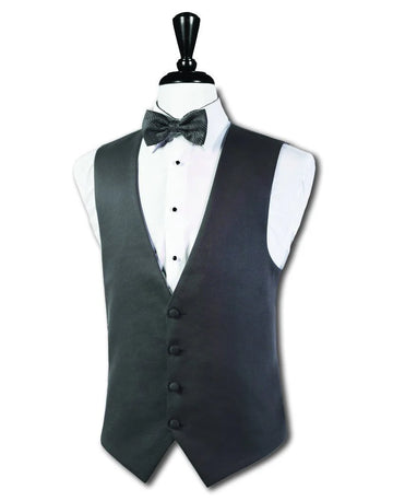 Steel Grey Luxury Viscose Tuxedo Vest