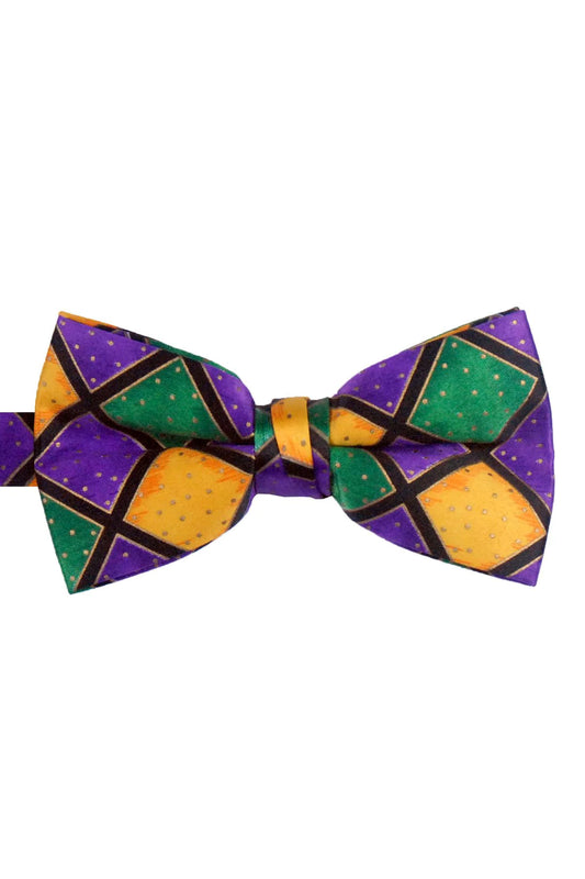 Purple Mardi Gras Harlequin Tuxedo Vest and Bowtie Set