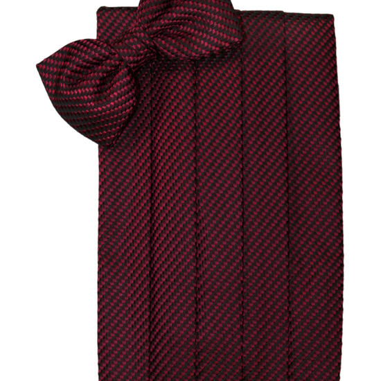Wine Venetian Cummerbund Set 