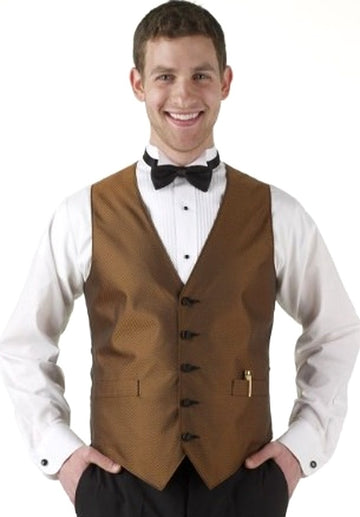 Men's Copper Apex Print Vest and Tie Set