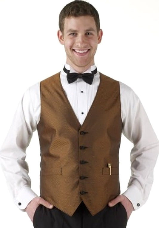 Men's Copper Apex Print Vest and Tie Set