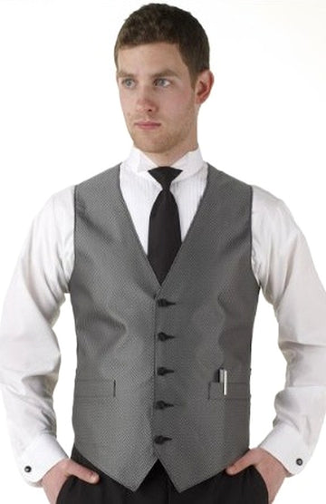 Men's Pewter Apex Print Vest and Tie Set
