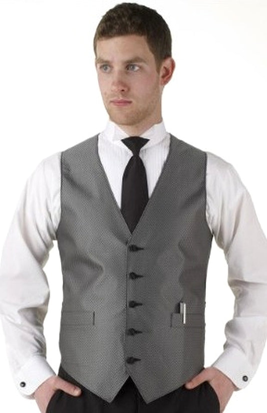 Men's Pewter Apex Print Vest and Tie Set