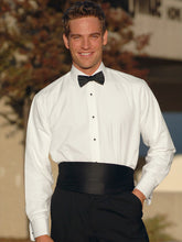 Load image into Gallery viewer, White Laydown Collar Non-Pleated Tuxedo Shirt
