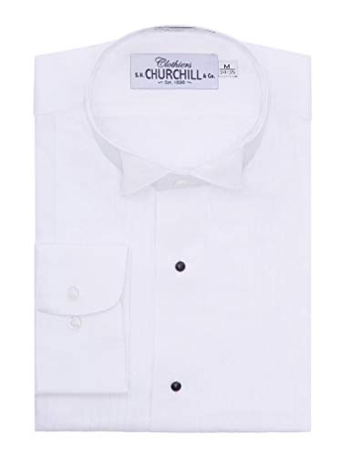 S.H. Churchill & Co. White Wing Pleated Tuxedo Shirt – Fine Tuxedos