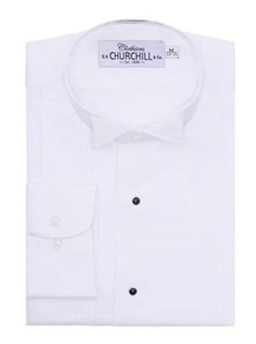 White Wing Pleated Tuxedo Shirt