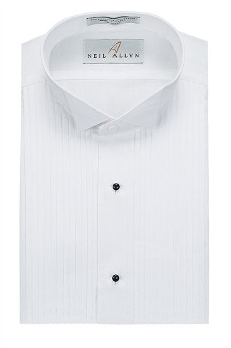 Neil Allyn Men's Tuxedo Shirt Poly/Cotton Wing Collar 1/4 Inch Pleat,White,3X-Large (19