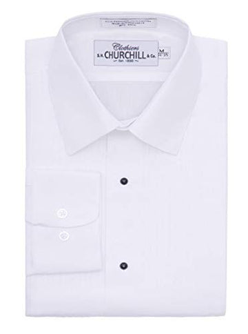 White Laydown Pleated Tuxedo Shirt